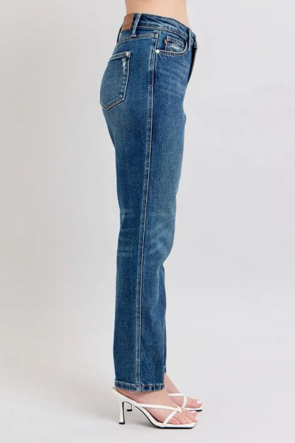 Hazel Blues® | Judy Blue High Waisted Rigid Magic Non-destroy Straight Leg Jeans