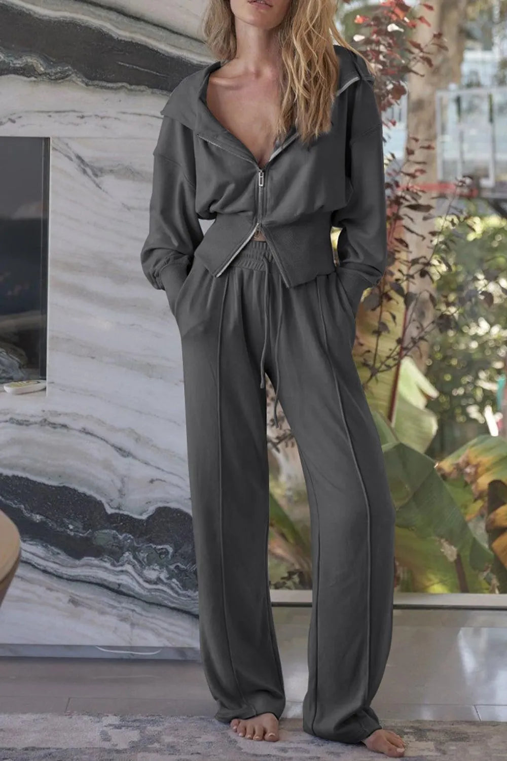 Hazel Blues® |  Zip-Up Hoodie and Pants Active Set