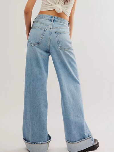 Hazel Blues® |  Cuffed Jeans with Pockets