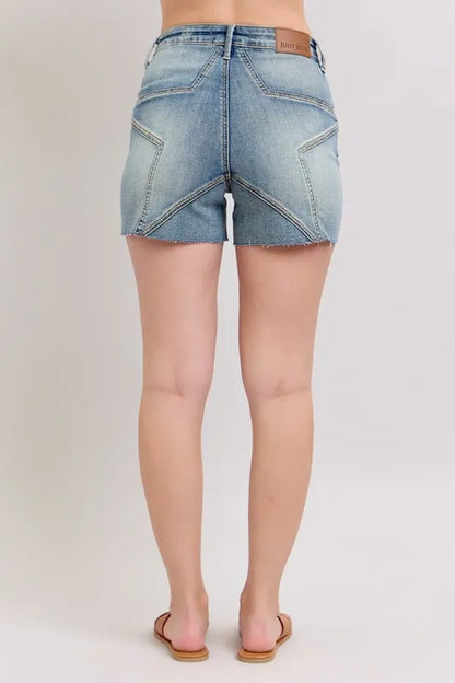 Hazel Blues® |  Judy Blue High Waist Star Seam Detail Denim Shorts