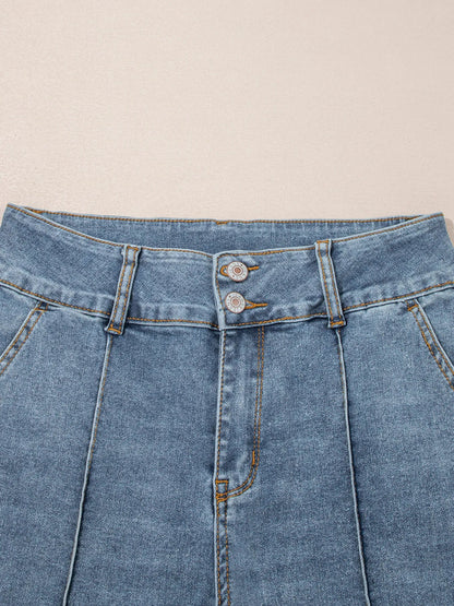 Hazel Blues® |  High-Waisted Flare Jeans with Seam Detail