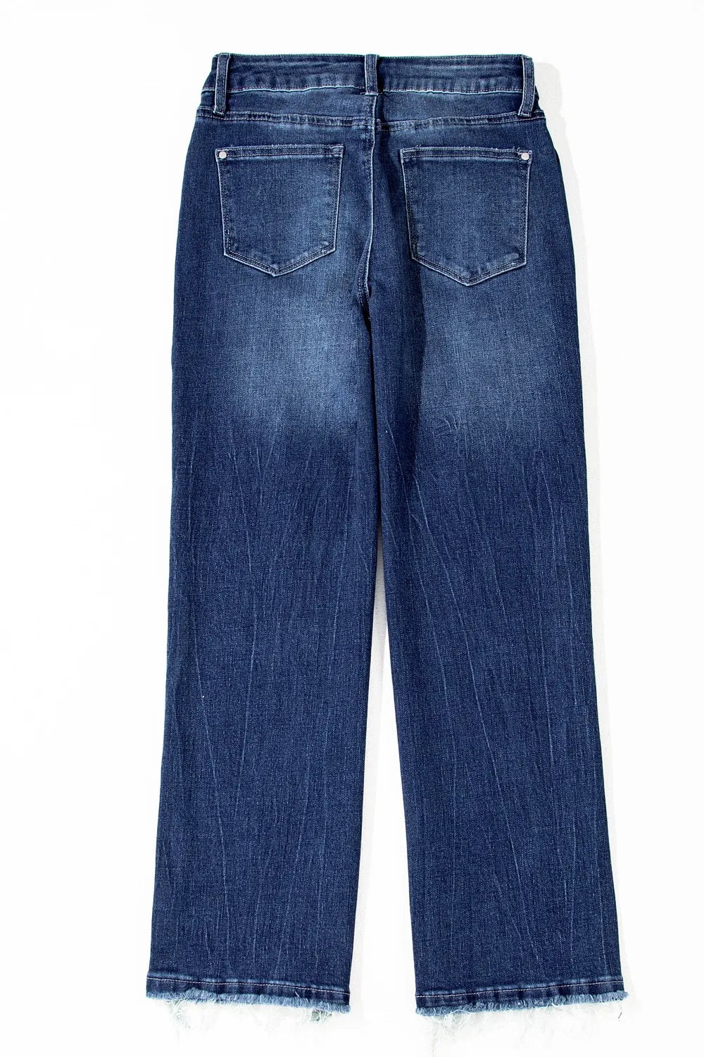 Hazel Blues® |  Mineral Wash Raw Hem High Waist Flared Jeans