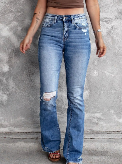 Hazel Blues® |  Distressed Flare Jeans