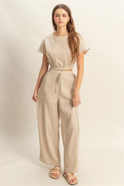 Hazel Blues® |  HYFVE Round Neck Short Sleeve Top and Pants Set