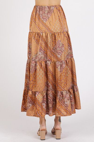 Hazel Blues® |  Mittoshop Paisley Patchwork Print Satin Maxi Skirt