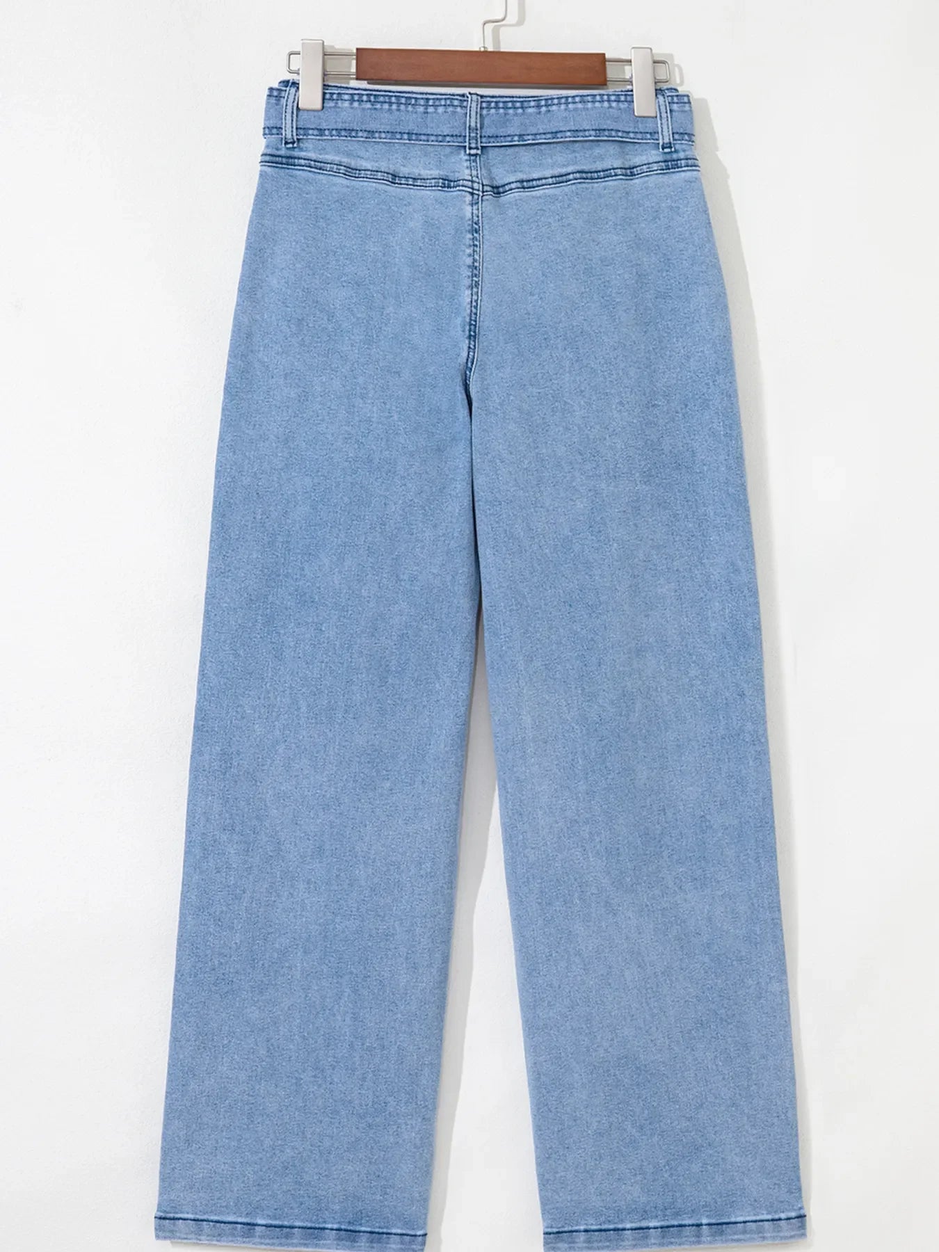 Hazel Blues® |  High Waisted Wide Leg Belted Jeans