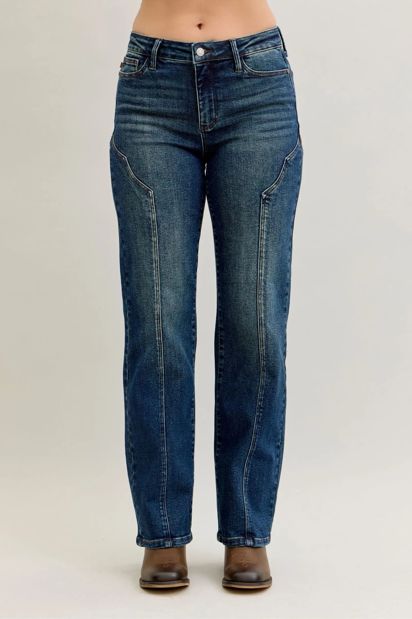 Hazel Blues® | Judy Blue Seam Detail Straight Leg Jeans