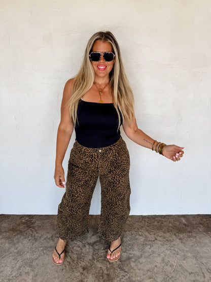Hazel Blues® |  PREORDER- BEX CHEETAH BARREL JEANS