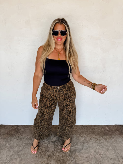 Hazel Blues® |  PREORDER- BEX CHEETAH BARREL JEANS