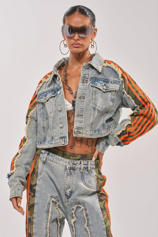 ALL AROUND THE WORLD AGAIN JACKET IN LIGHT BLUE DENIM