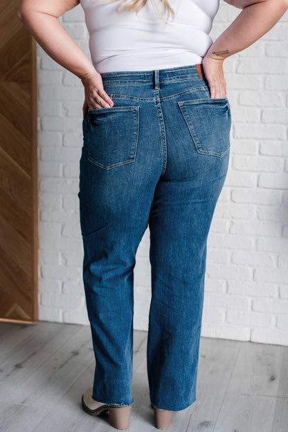 Hazel Blues® |  Anita Mid Rise Control Top Vintage Straight