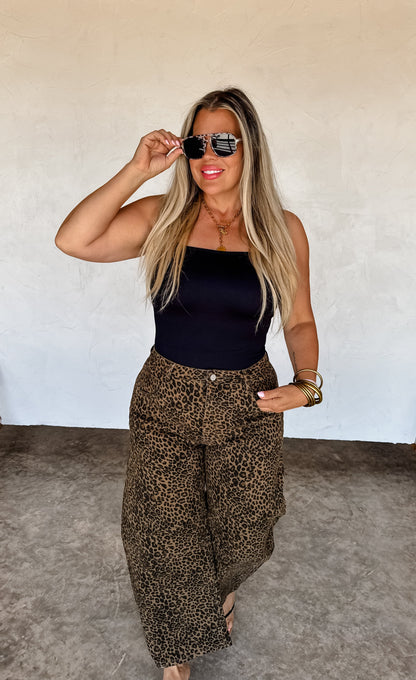 Hazel Blues® |  PREORDER- BEX CHEETAH BARREL JEANS