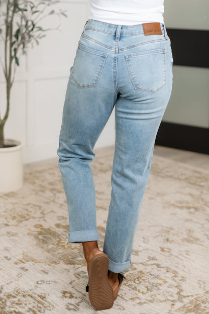 Hazel Blues® |  Cheyenne V-Front Cool Denim Boyfriend Jeans