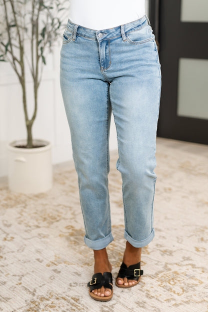 Hazel Blues® |  Cheyenne V-Front Cool Denim Boyfriend Jeans
