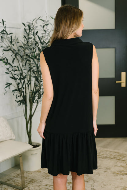 Hazel Blues® |  Coral Sands Collared Tank Dress in Black