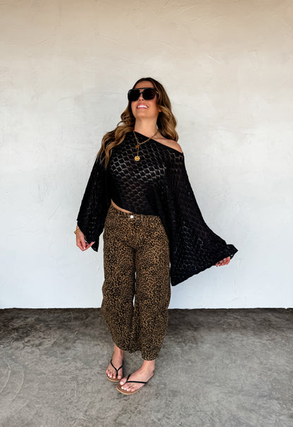 Hazel Blues® |  PREORDER- BEX CHEETAH BARREL JEANS