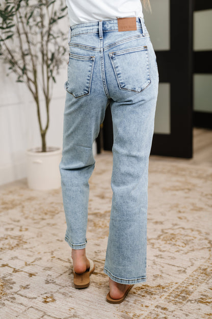 Hazel Blues® |  Debbie High Rise Stone Wash Straight Fit Jeans