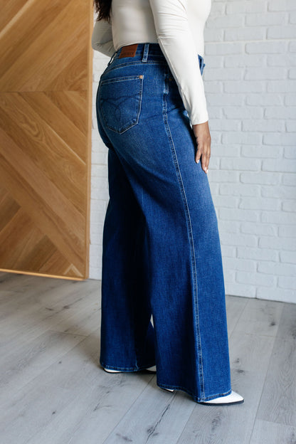 Hazel Blues® |  Eliza High Rise Control Top Retro Wide Leg Jeans