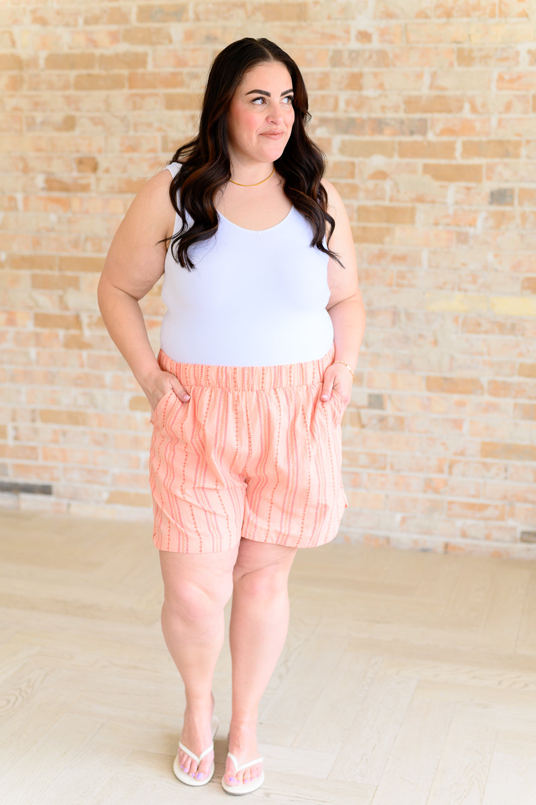 Hazel Blues® |  Go With It High Rise Striped Shorts