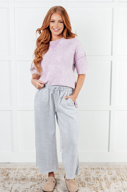 Hazel Blues® |  In or Out Wide Leg Cropped Pants in Light Grey