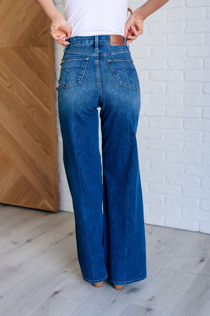 Hazel Blues® |  Eliza High Rise Control Top Retro Wide Leg Jeans