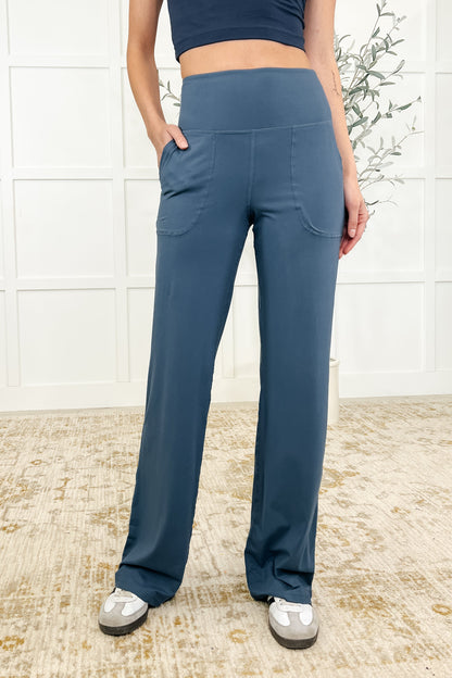 Hazel Blues® |  Leg Day Legends Straight Leg Bottoms in Code Blue