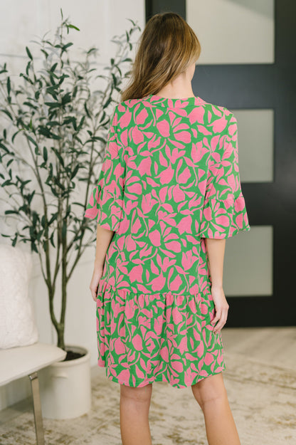 Hazel Blues® |  Lizzy Sunday Dress in Emerald Abstract Floral- 3/3/2026 NEW