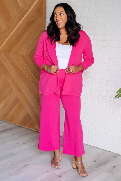 Hazel Blues® |  Magic Wide Leg Crop Pants in Hot Pink