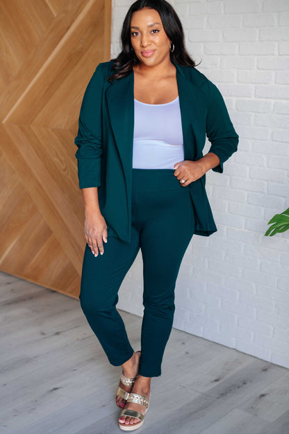 Hazel Blues® |  Magic Ankle Crop Skinny Pants in Hunter Green