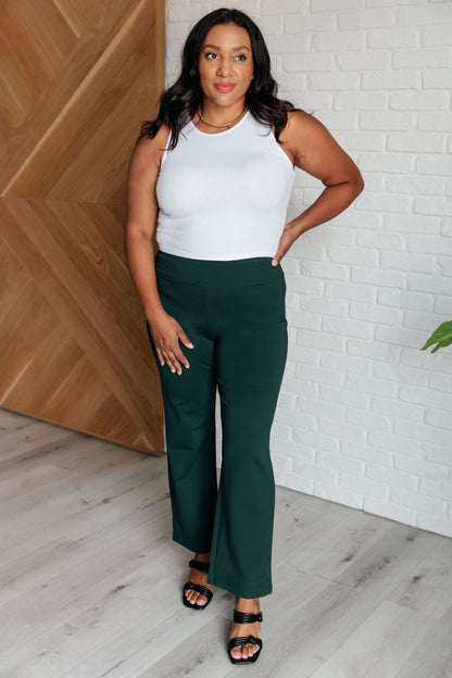 Hazel Blues® |  Magic Straight Pants in Hunter Green