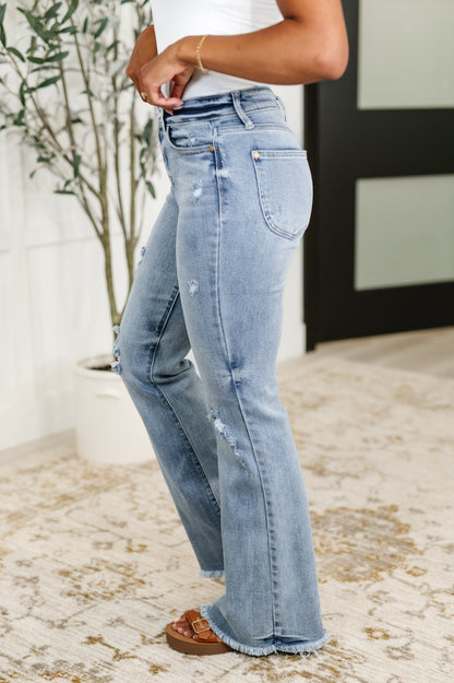 Hazel Blues® |  Marlena High Rise Shield Pocket Flare Jeans