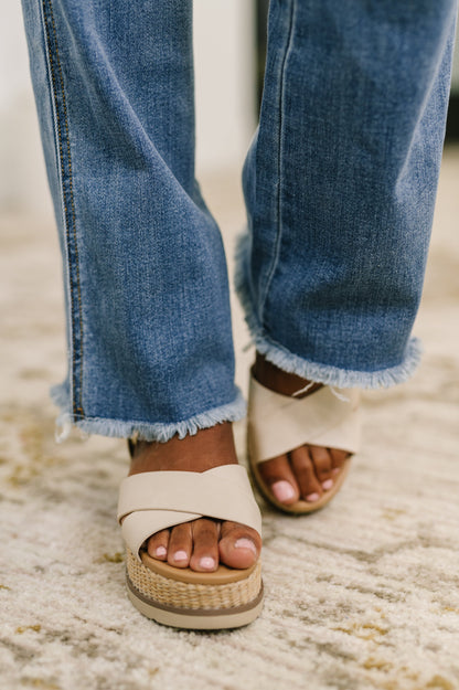 Hazel Blues® |  Maureen High Rise Distressed Bootcut Jeans
