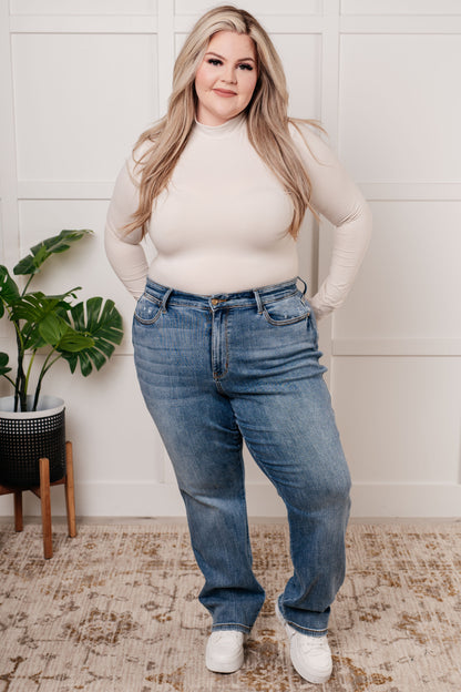 Hazel Blues® |  Quinn Mid Rise Cell Phone Pocket Dad Jeans