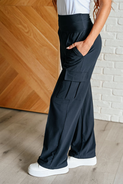 Hazel Blues® |  Race to Relax Cargo Pants in Nocturnal Navy