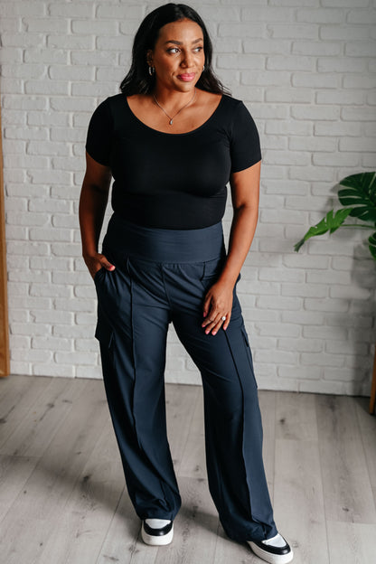 Hazel Blues® |  Race to Relax Cargo Pants in Nocturnal Navy