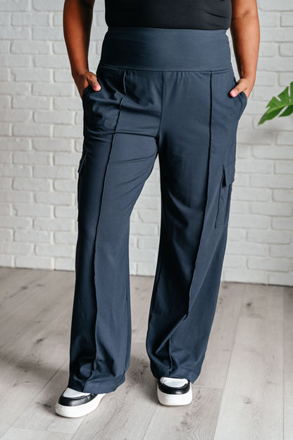 Hazel Blues® |  Race to Relax Cargo Pants in Nocturnal Navy