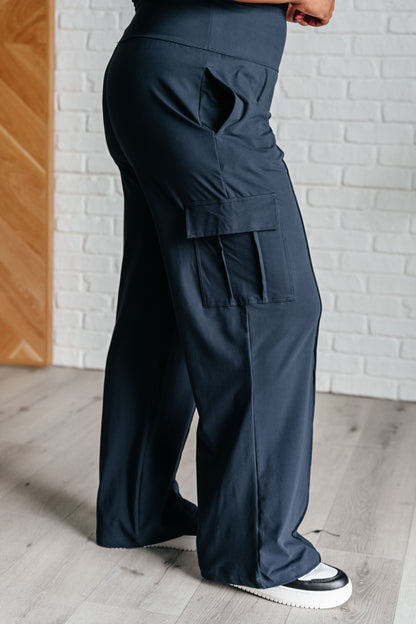 Hazel Blues® |  Race to Relax Cargo Pants in Nocturnal Navy