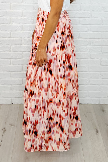 Hazel Blues® |  Words Fail Me Watercolor Print Maxi Skirt
