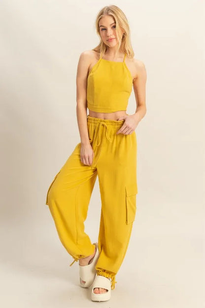Hazel Blues® |  HYFVE Crop Top and Cargo Pants Set