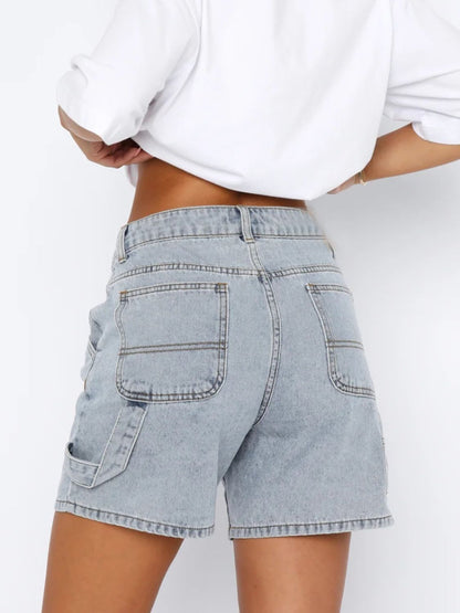 Hazel Blues® |  Washed High Rise Denim Shorts