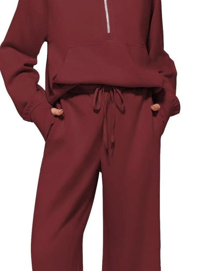 Hazel Blues® |  Half Zip Long Sleeve Top and Pants Set