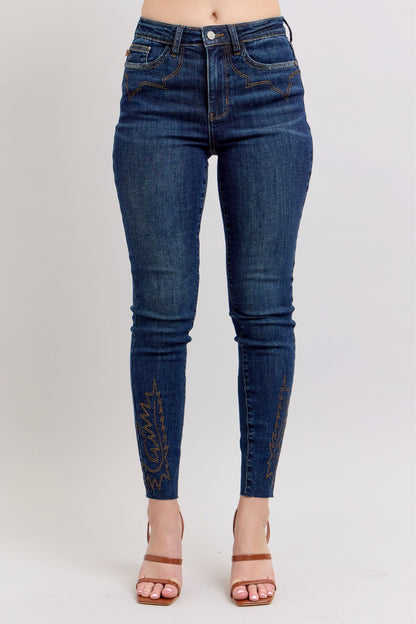 Hazel Blues® | Judy Blue Embroidered High Rise Skinny Jeans