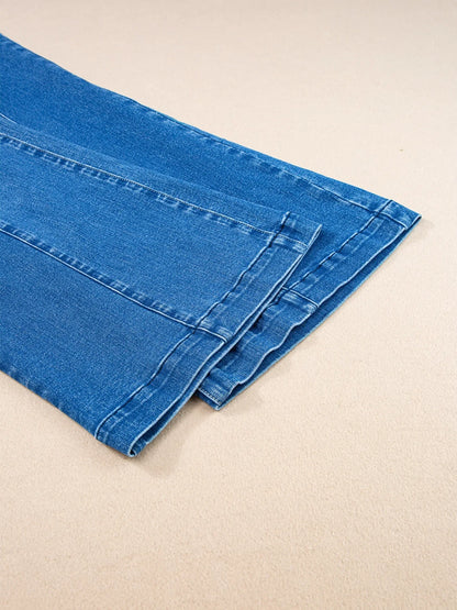 Hazel Blues® |  Seam Detail Flared Bottom Ankle Length Jeans
