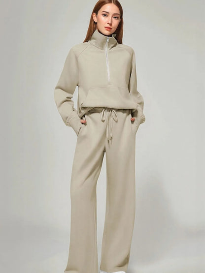 Hazel Blues® |  Half Zip Long Sleeve Top and Pants Set