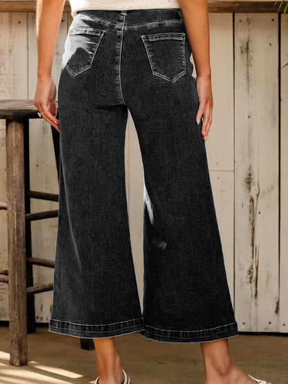 Hazel Blues® |  Seam Detail Flared Bottom Ankle Length Jeans