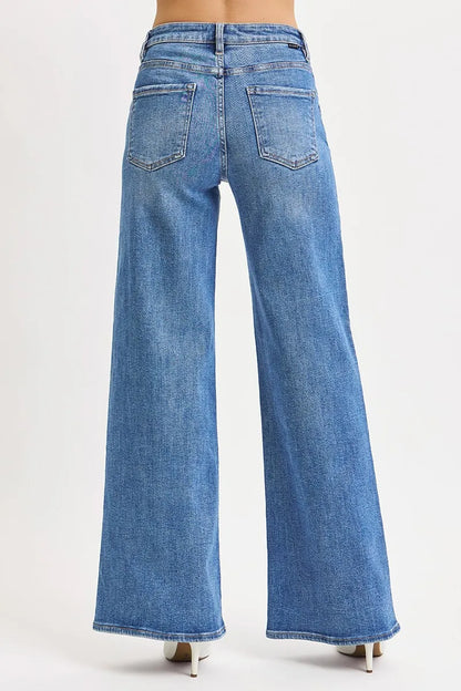 Hazel Blues® | RISEN High Rise Wide Leg Jeans
