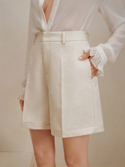 Hazel Blues® |  High-Waist Textured Shorts