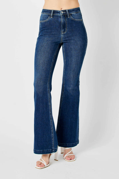 Hazel Blues® | Judy Blue Hw Angled Side Seam Detail Flare Jeans