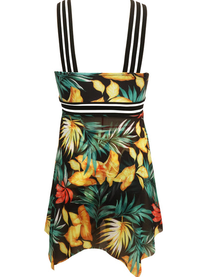 Hazel Blues® |  Cutout Printed Two-Piece Swim Set