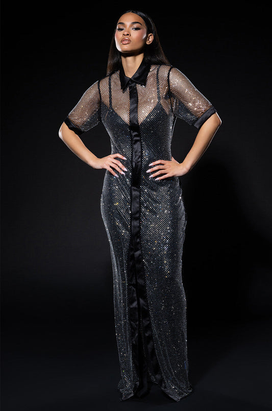 ALL EYES SPARKLE MAXI DRESS